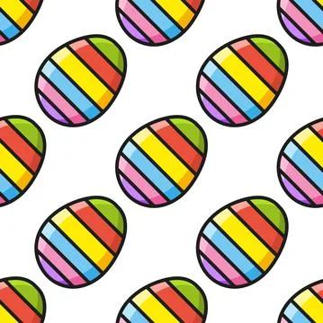 Colored seamless pattern. Cartoon style. Hand drawn. Vector illustration isol Stock Illustration