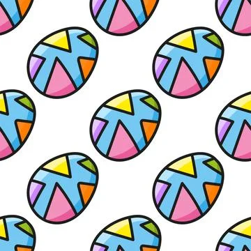 Colored seamless pattern. Cartoon style. Hand drawn. Vector illustration isol Stock Illustration