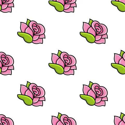 Colored seamless pattern. Cartoon style. Hand drawn. Vector illustration isol Stock Illustration