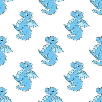 Colored seamless pattern. Cartoon style. Hand drawn. Vector illustration isol Stock Illustration