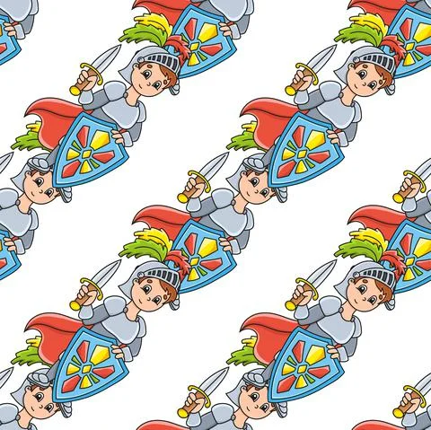 Colored seamless pattern. Cartoon style. Hand drawn. Vector illustration isol Stock Illustration