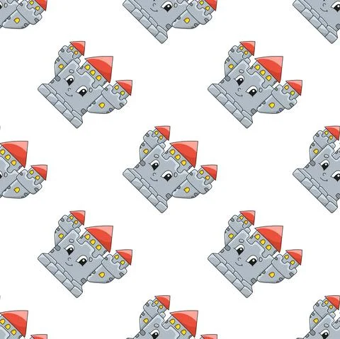 Colored seamless pattern. Cartoon style. Hand drawn. Vector illustration isol Stock Illustration