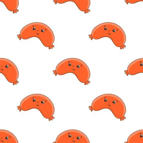 Colored seamless pattern. Cartoon style. Hand drawn. Vector illustration isol Stock Illustration