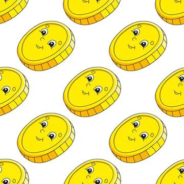 Colored seamless pattern. Cartoon style. Hand drawn. Vector illustration isol Stock Illustration