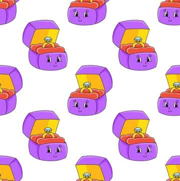 Colored seamless pattern. Cartoon style. Hand drawn. Vector illustration isol Stock Illustration