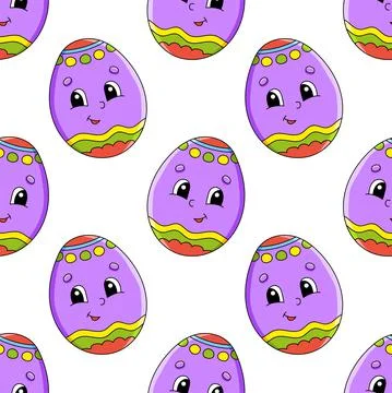 Colored seamless pattern. Cartoon style. Hand drawn. Vector illustration isol Stock Illustration