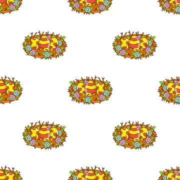 Colored seamless pattern. Cartoon style. Hand drawn. Vector illustration isol Stock Illustration