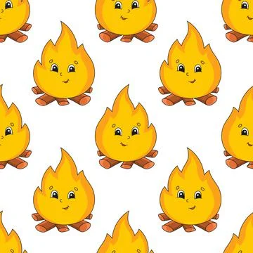 Colored seamless pattern. Cartoon style. Hand drawn. Vector illustration isol Stock Illustration