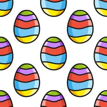 Colored seamless pattern. Cartoon style. Hand drawn. Vector illustration isol Stock Illustration