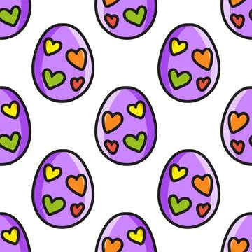 Colored seamless pattern. Cartoon style. Hand drawn. Vector illustration isol Stock Illustration