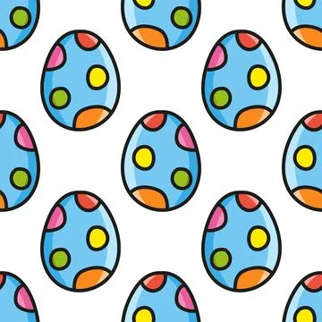 Colored seamless pattern. Cartoon style. Hand drawn. Vector illustration isol Stock Illustration