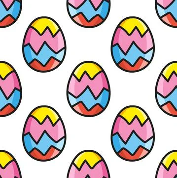 Colored seamless pattern. Cartoon style. Hand drawn. Vector illustration isol Stock Illustration