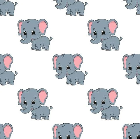 Colored seamless pattern. Cartoon style. Hand drawn. Vector illustration isol Stock Illustration