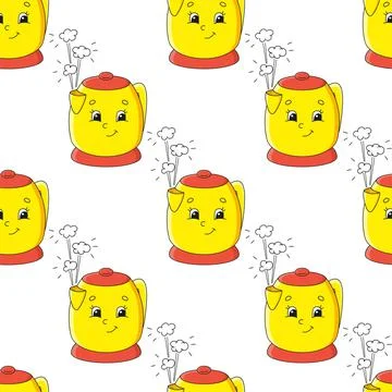 Colored seamless pattern. Cartoon style. Hand drawn. Vector illustration isol Stock Illustration