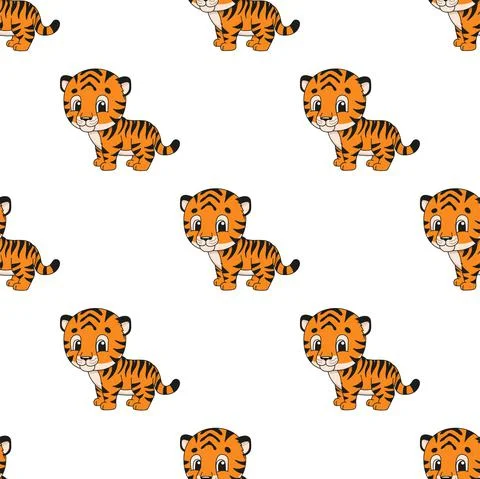 Colored seamless pattern. Cartoon style. Hand drawn. Vector illustration isol Stock Illustration