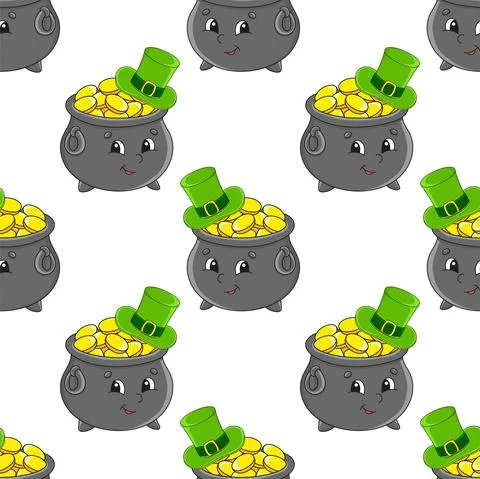 Colored seamless pattern. Cartoon style. Hand drawn. Vector illustration isol Illustrazione stock