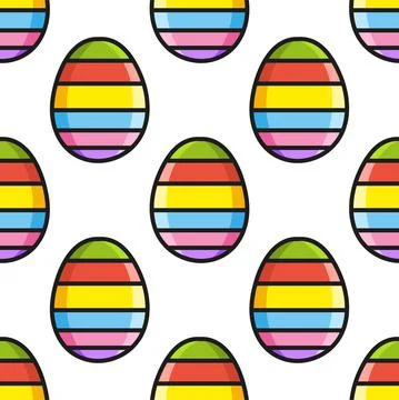 Colored seamless pattern. Cartoon style. Hand drawn. Vector illustration isol Stock Illustration