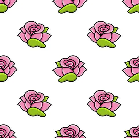 Colored seamless pattern. Cartoon style. Hand drawn. Vector illustration isol Stock Illustration