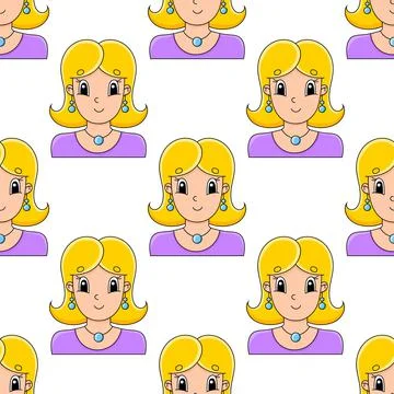 Colored seamless pattern. Cartoon style. Hand drawn. Vector illustration isol Stock Illustration