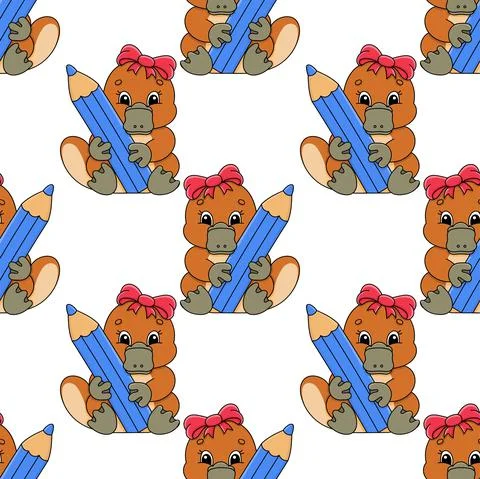 Colored seamless pattern. Cartoon style. Hand drawn. Vector illustration isol Stock Illustration