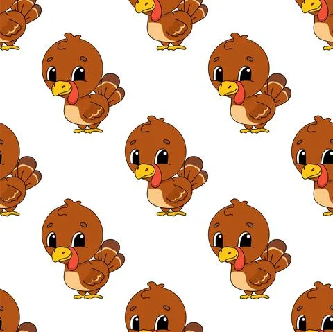 Colored seamless pattern. Cartoon style. Hand drawn. Vector illustration isol Stock Illustration