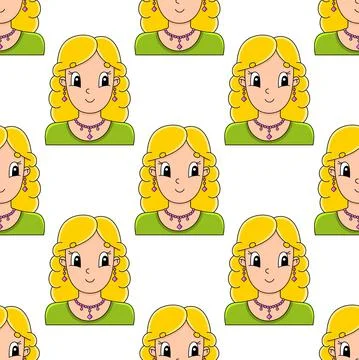 Colored seamless pattern. Cartoon style. Hand drawn. Vector illustration isol Stock Illustration