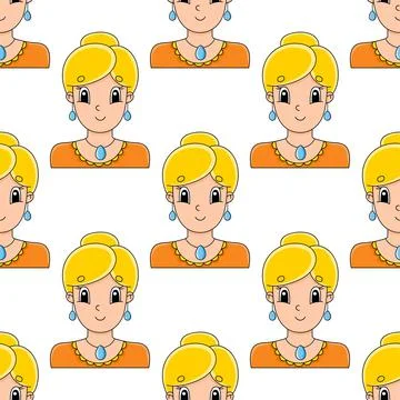 Colored seamless pattern. Cartoon style. Hand drawn. Vector illustration isol Stock Illustration