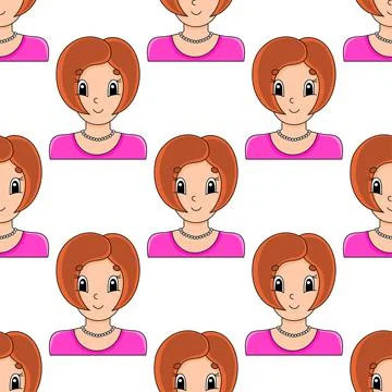 Colored seamless pattern. Cartoon style. Hand drawn. Vector illustration isol Illustrazione stock