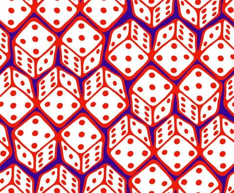 Colored seamless pattern with cubes by rainbow contour for board game. Stock Illustration