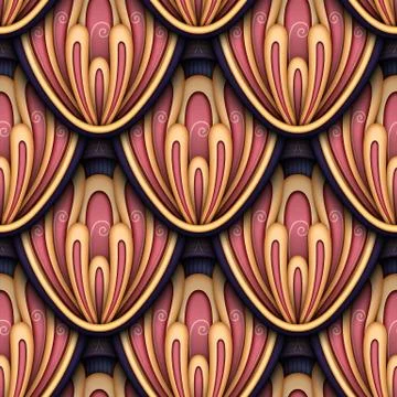 Colored Seamless Pattern with Ethnic Motifs Illustrazione stock