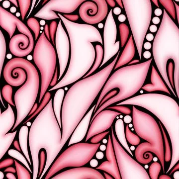 Colored Seamless Pattern with Floral Ethnic Motifs Stock Illustration