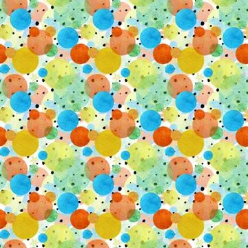 Colored seamless pattern with flowers and circles Illustrazione stock