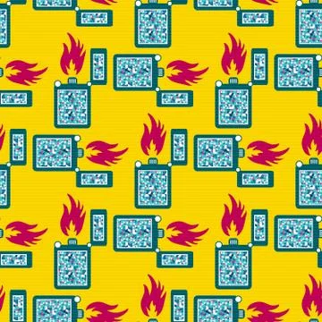 Colored seamless pattern on an orange background Stock-Illustration