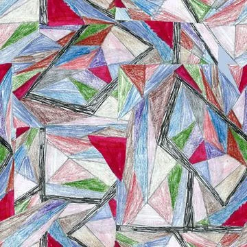 Colored seamless texture with pencil textured triangle, delta, trigon. Stock Illustration
