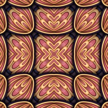 Colored Seamless Tile Pattern, Fantastic Kaleidoscope Stock Illustration
