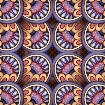 Colored Seamless Tile Pattern, Fantastic Kaleidoscope Illustrazione stock