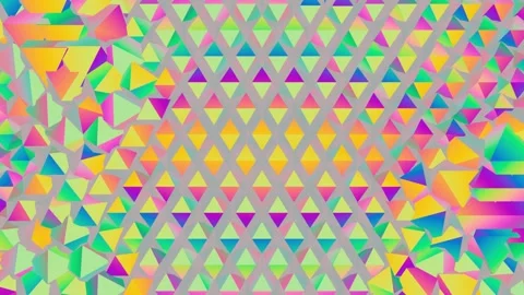 Colored self-destructive and self-healing geometric background. Seamless loop. Stock Footage 153642238