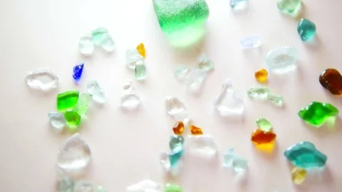 Colored semi-precious stones Stock Footage