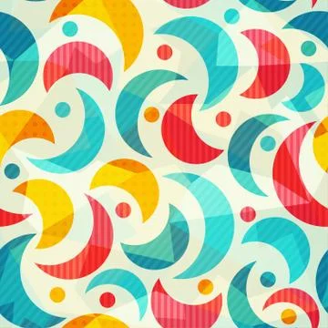 Colored semicircle seamless pattern with glass effect Stock Illustration