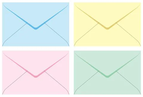 Colored set envelopes. Stock Illustration