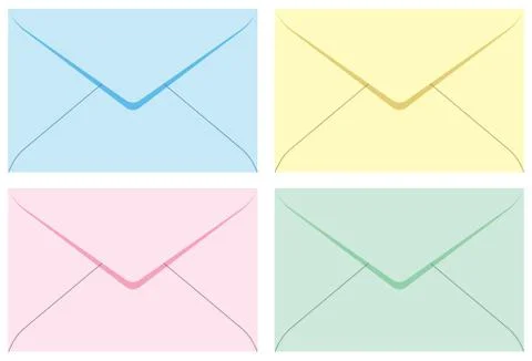 Colored set envelopes. Stock Illustration