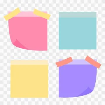 Colored set of sticky notes. Colored sheets of note papers vector illustratio Stock Illustration