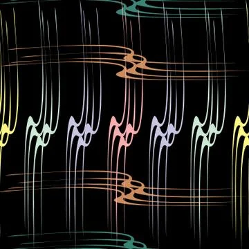 Colored shapes on black background Stock Illustration