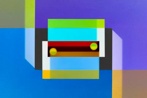 Colored shapes in the mirror Stock Photos