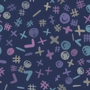 Colored shapes seamless pattern. Naive art wallpaper. Simple design Stock Illustration