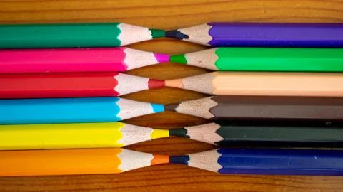 Colored sharpened Pencils. Stock Photos