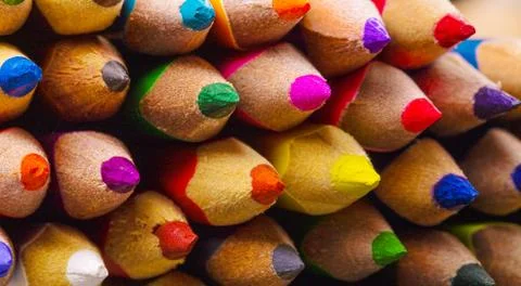 Colored sharpener pencils Stock Photos