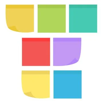 Colored sheets of note papers vector illustration. Multicolor post it notes i 库存插图