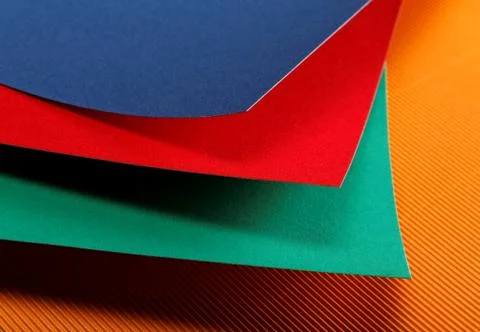 Colored sheets of paper close-up Stock Photos