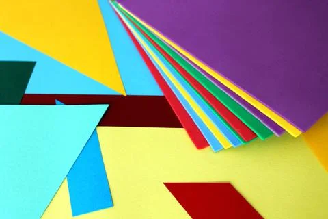 Colored sheets of paper thrown in disorder. Stock Illustration